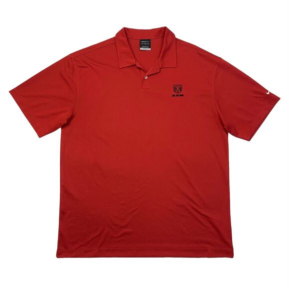 Nike Golf Shirt Men XL Extra Large Cardinal Red Dri Fit Pebble Herringbone Polo - Picture 1 of 14